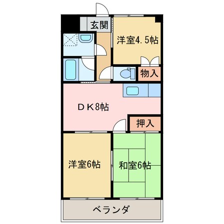 矢野コーポ1の物件間取画像